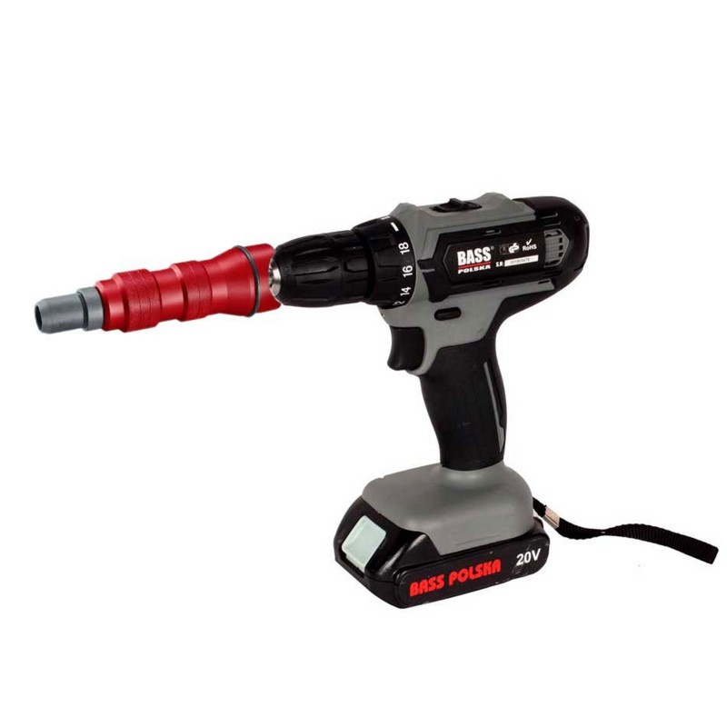 Adapter z nitownicą do nitonakrętek M3–M12 na wkrętarkę – Bass Polska 2916