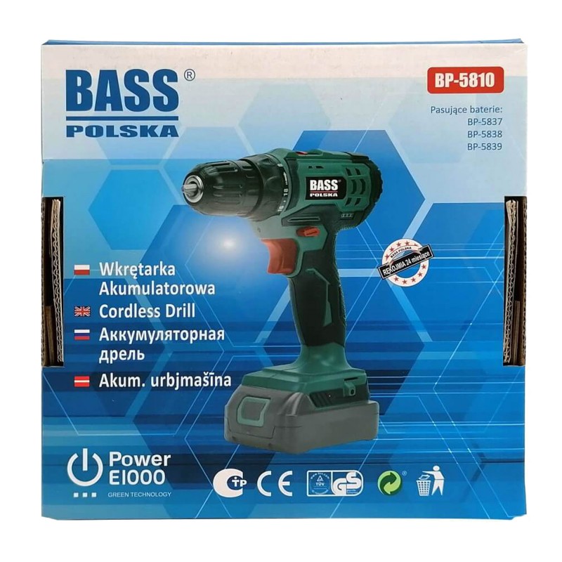 Wiertarko-wkrętarka akumulatorowa 24 V – Bass Polska BP-5810 (bez akumulatora)