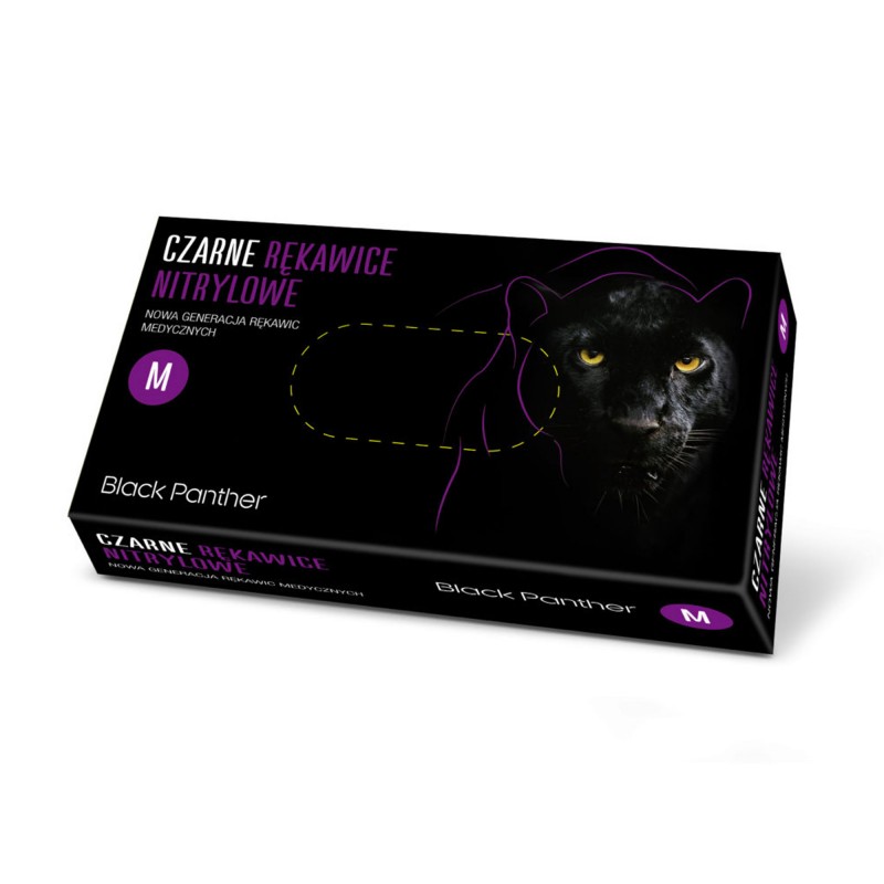 Rękawice nitrylowe Black Panther M – 100 sztuk | Dla mechaników, warsztatów i profesjonalistów