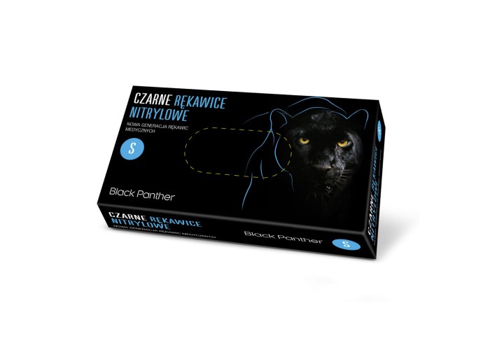 Rękawice nitrylowe Black Panther S – 100 sztuk | Czarne, mocne, do precyzyjnej pracy mechanicznej