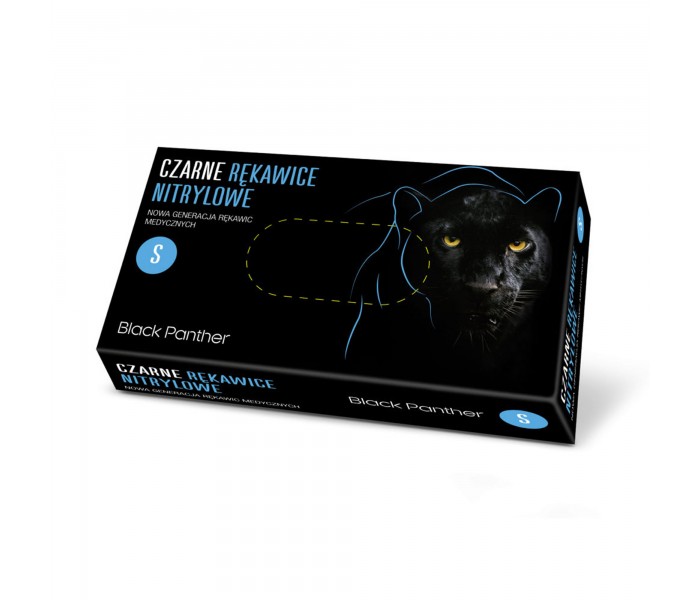 Rękawice nitrylowe Black Panther S – 100 sztuk | Czarne, mocne, do precyzyjnej pracy mechanicznej