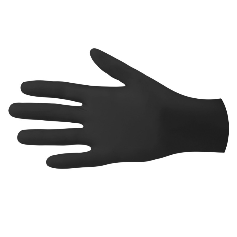 Rękawice nitrylowe Black Panther S – 100 sztuk | Czarne, mocne, do precyzyjnej pracy mechanicznej