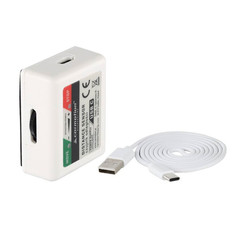 Czujnik odległości / alarm kolejkowy Carmotion – podczerwień, alarm dźwiękowy i świetlny, zasilanie USB-C