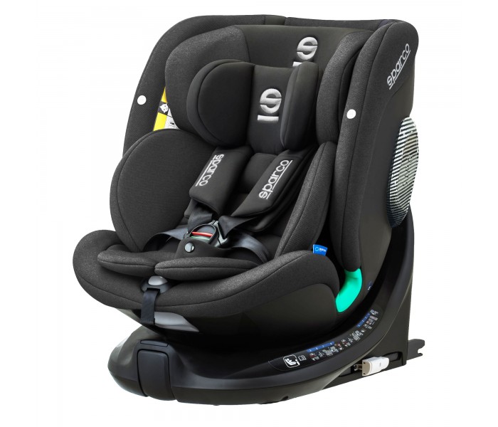 Fotelik obrotowy SPARCO CZARNY SK7000IBK 40-150 cm | ISOFIX, obrót 360°, i-Size R129 - Maksymalne bezpieczeństwo