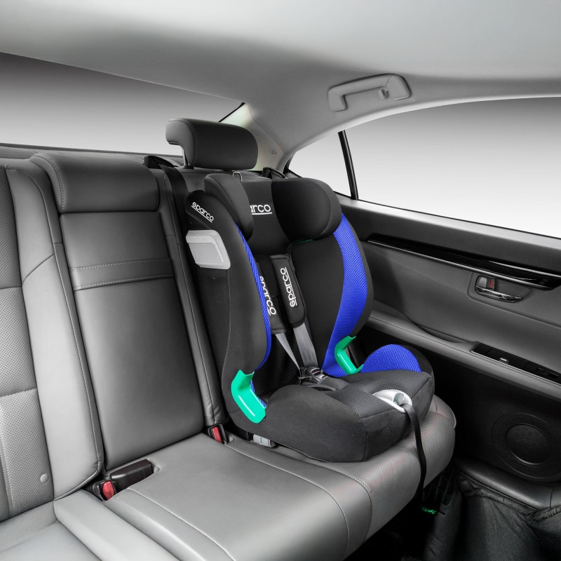Fotelik SPARCO SK5000IBL niebieski 9-36 kg | i-Size R129 | 76-150 cm | ISOFIX - Komfort i bezpieczeństwo w klasie premium
