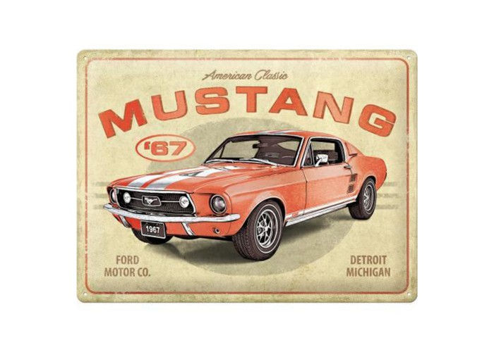 Metalowy Plakat 30x40cm Ford Mustang GT 1967 Red - Special Edition