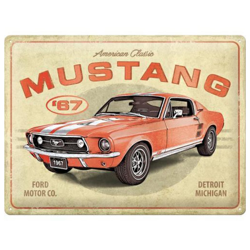 Metalowy Plakat 30x40cm Ford Mustang GT 1967 Red - Special Edition