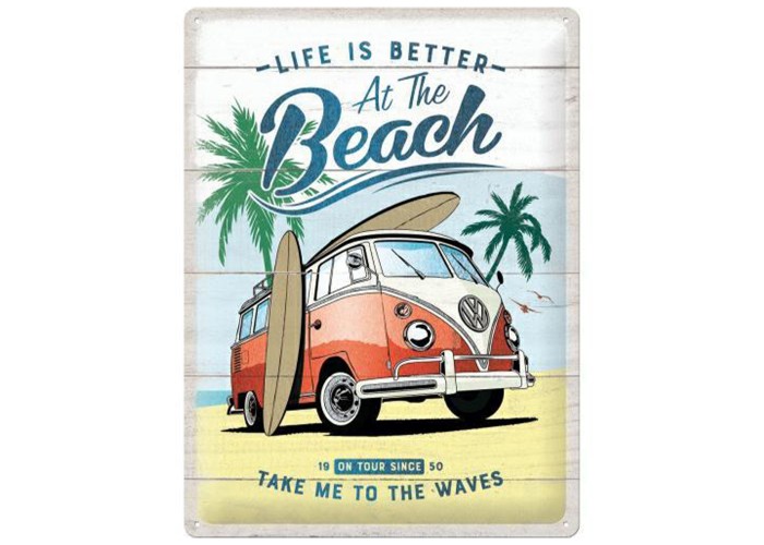 Metalowy Plakat 30x40cm VW Bulli - Beach Metalic Special Edition