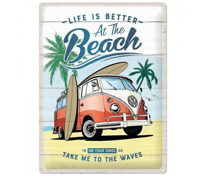 Metalowy Plakat 30x40cm VW Bulli - Beach Metalic Special Edition