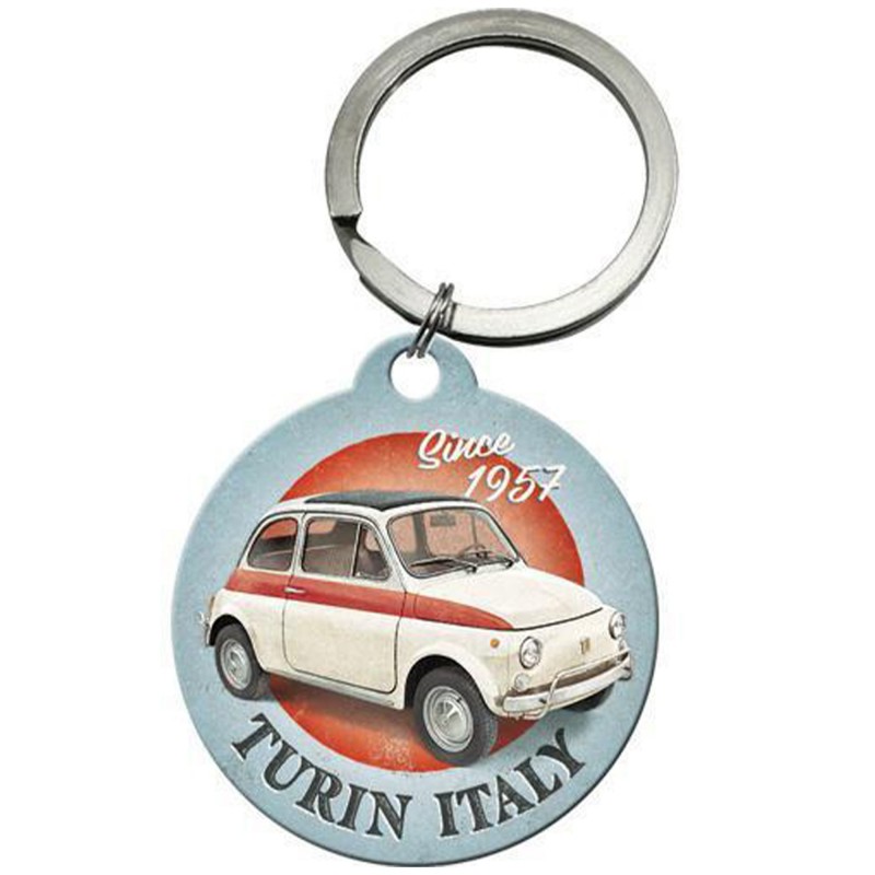 Brelok do Kluczy Fiat 500 Turin Italy - Klasyczny Akcent Każdego Dnia