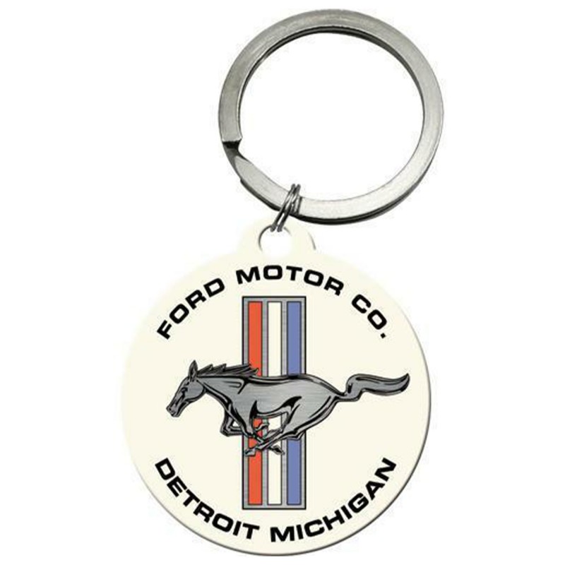 Stalowy Brelok do kluczy Ford Mustang Horse & Stripes
