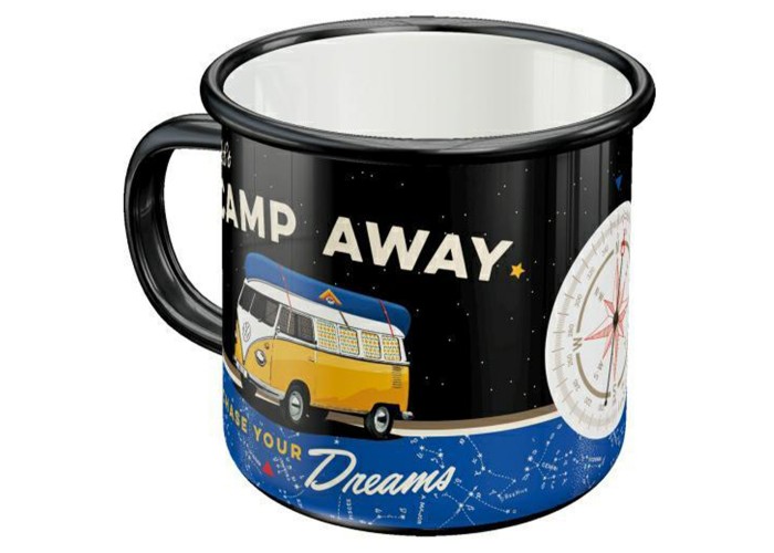 Emaliowany Kubek VW Bulli - Let's Camp Away!