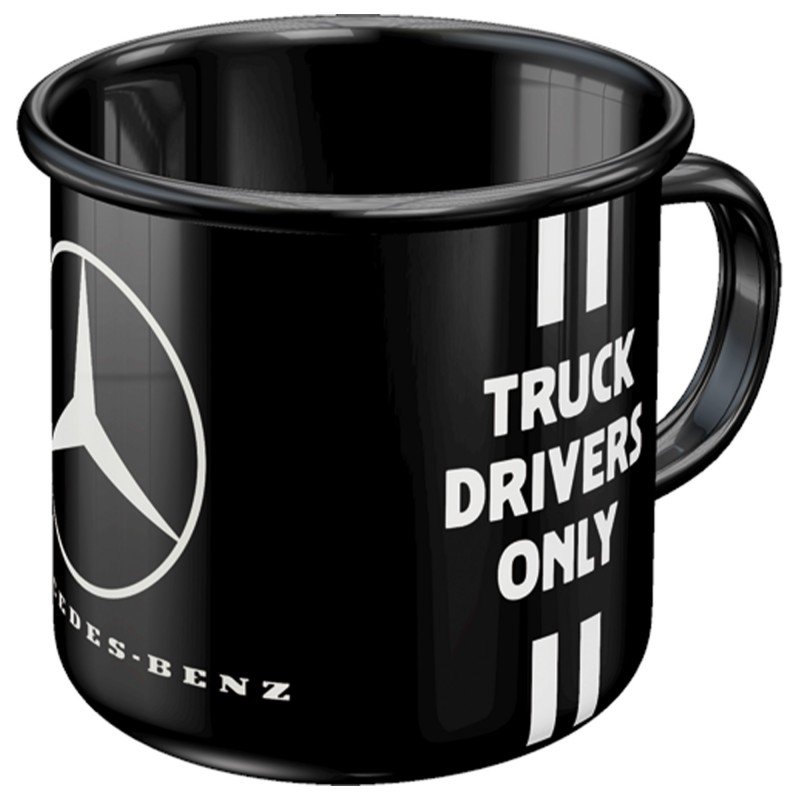 Emaliowany Kubek Mercedes Truck Driver Only - Ikona Drogi w Twoich Rękach