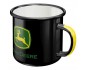 Emaliowany Kubek z Logo John Deere - Czarna Elegancja dla Prawdziwych Fanów!