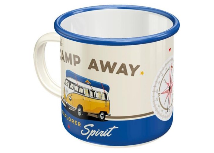 Emaliowany Kubek VW Bulli - Let Camp Away
