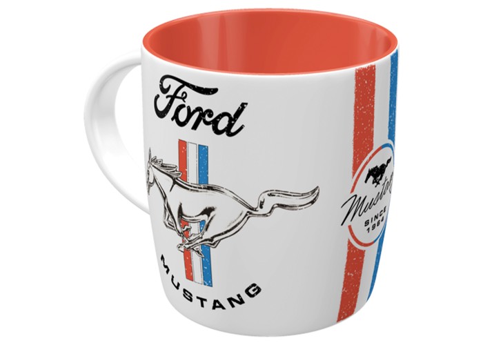 Mustang Horse & Stripes Logo - Wyjątkowy Kubek dla Miłośników Legend!