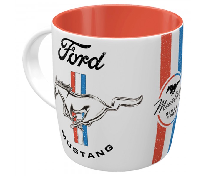 Mustang Horse & Stripes Logo - Wyjątkowy Kubek dla Miłośników Legend!