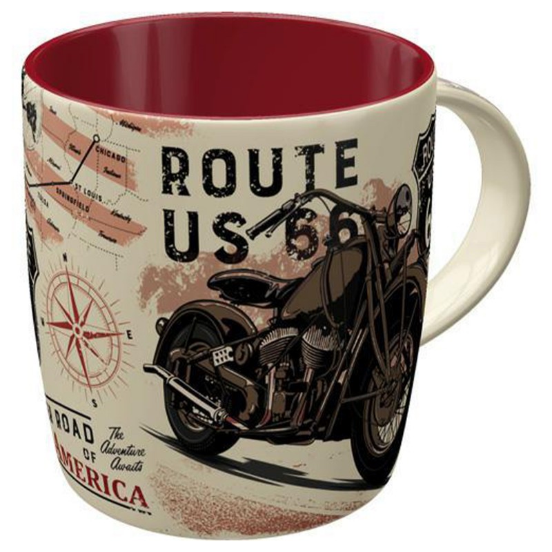 Kubek Route 66 Bike Map - Twoja Dzienna Dawka Inspiracji!