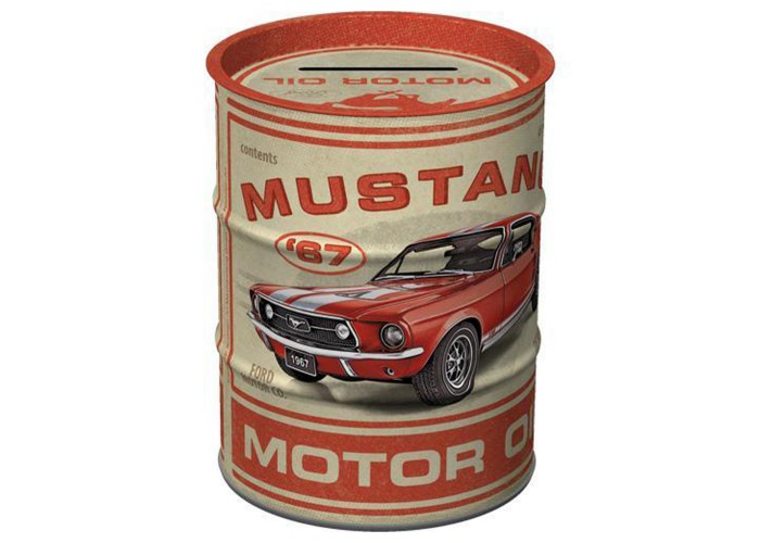 Skarbonka Beczka Ford Mustang GT 1967 Motor Oil - Stylowa i Funkcjonalna Dekoracja!