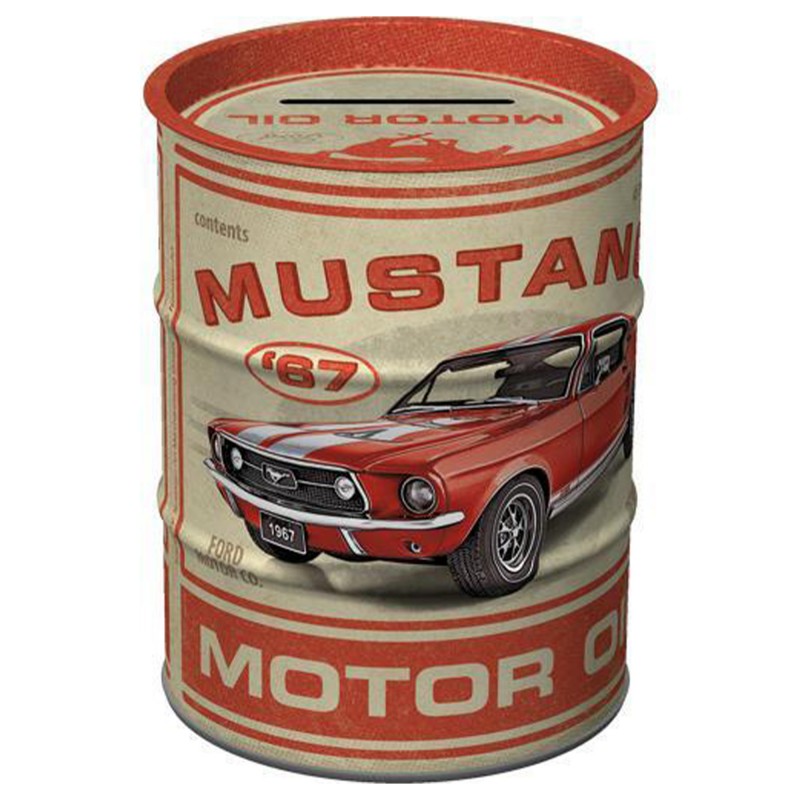 Skarbonka Beczka Ford Mustang GT 1967 Motor Oil - Stylowa i Funkcjonalna Dekoracja!