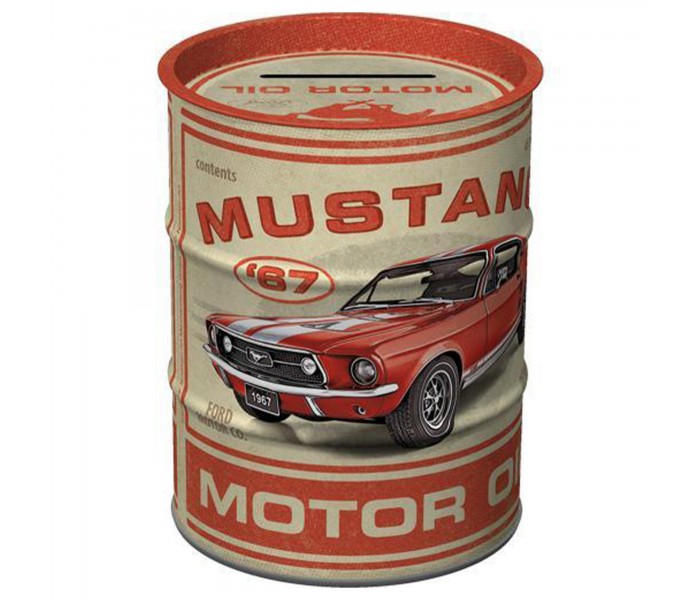 Skarbonka Beczka Ford Mustang GT 1967 Motor Oil - Stylowa i Funkcjonalna Dekoracja!