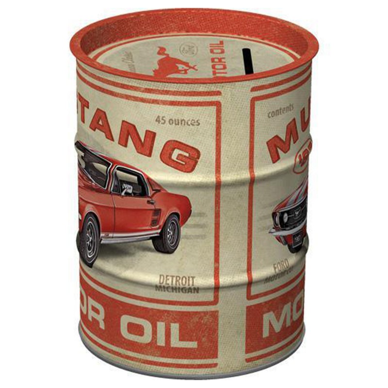 Skarbonka Beczka Ford Mustang GT 1967 Motor Oil - Stylowa i Funkcjonalna Dekoracja!