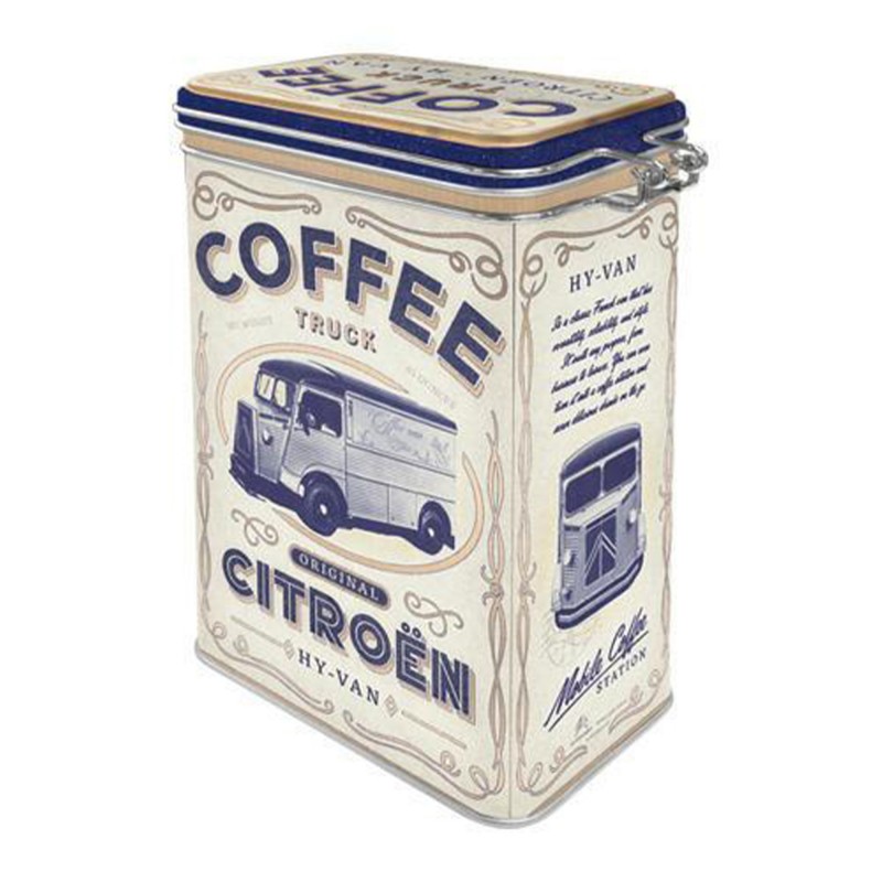 Puszka z klipsem Citroen Coffee Truck - Odkryj Retro Styl w Twojej Kuchni!