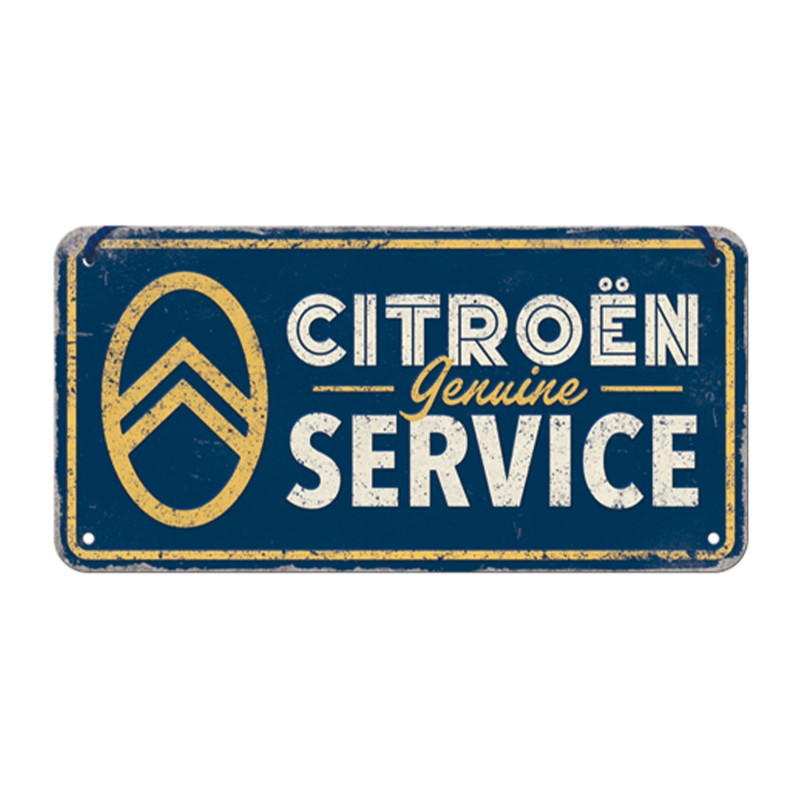 Zawieszka metalowa Citroën Genuine Service 10×20 cm - Nostalgic‑Art