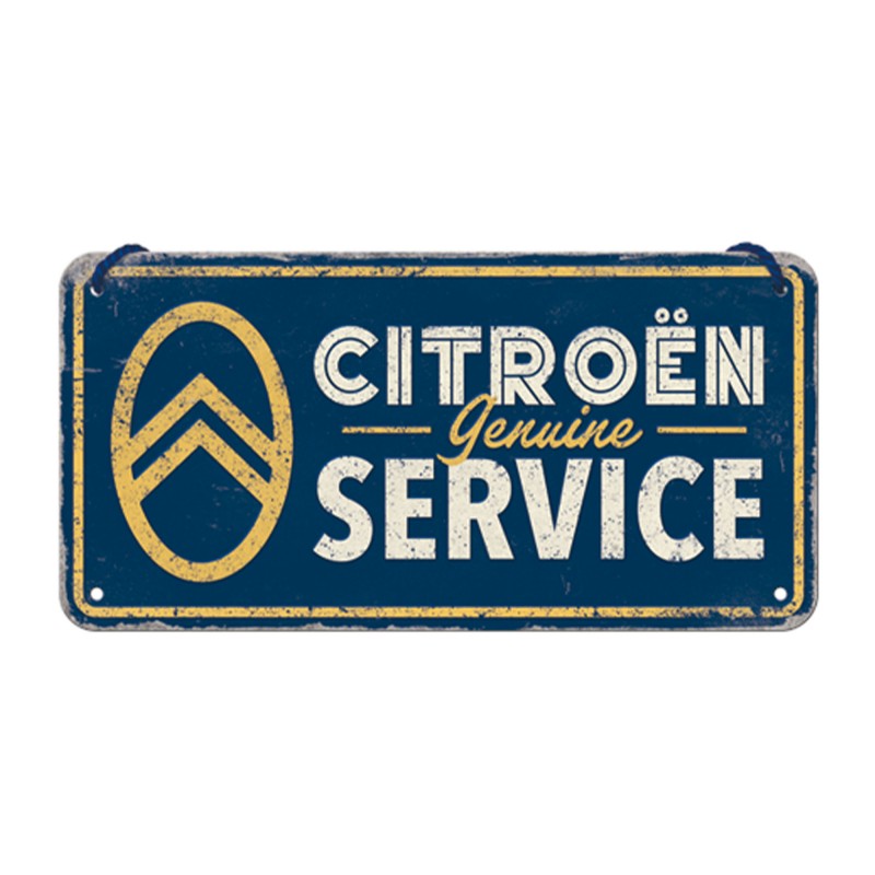 Zawieszka metalowa Citroën Genuine Service 10×20 cm - Nostalgic‑Art