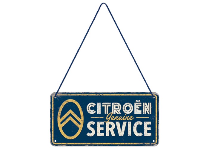 Zawieszka metalowa Citroën Genuine Service 10×20 cm - Nostalgic‑Art