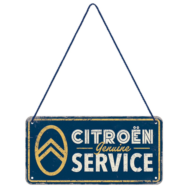 Zawieszka metalowa Citroën Genuine Service 10×20 cm - Nostalgic‑Art