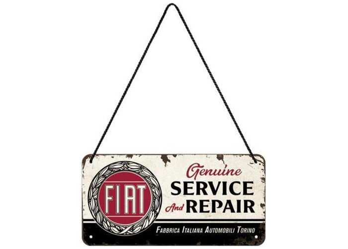 Kultowa Metalowa Zawieszka Fiat Service & Repair
