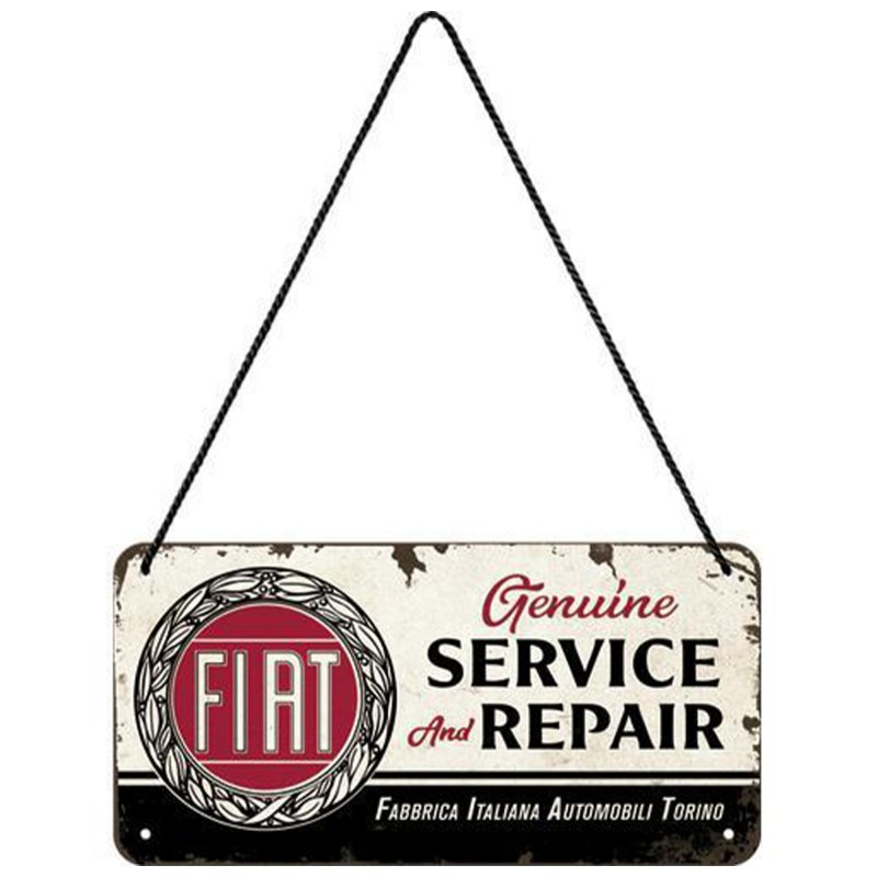 Kultowa Metalowa Zawieszka Fiat Service & Repair