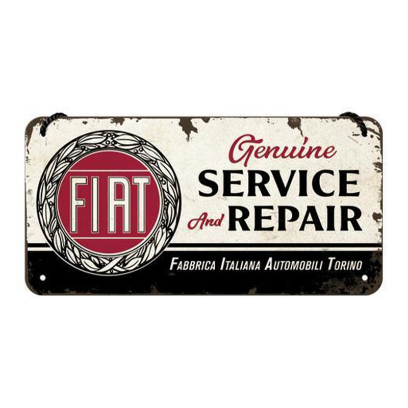 Kultowa Metalowa Zawieszka Fiat Service & Repair