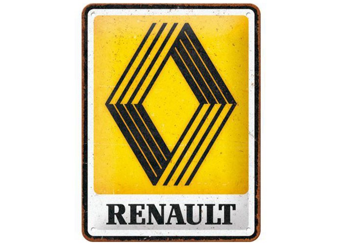 Plakat 15x20 Renault Logo 1972 - Ikoniczny Metalowy Plakat Retro