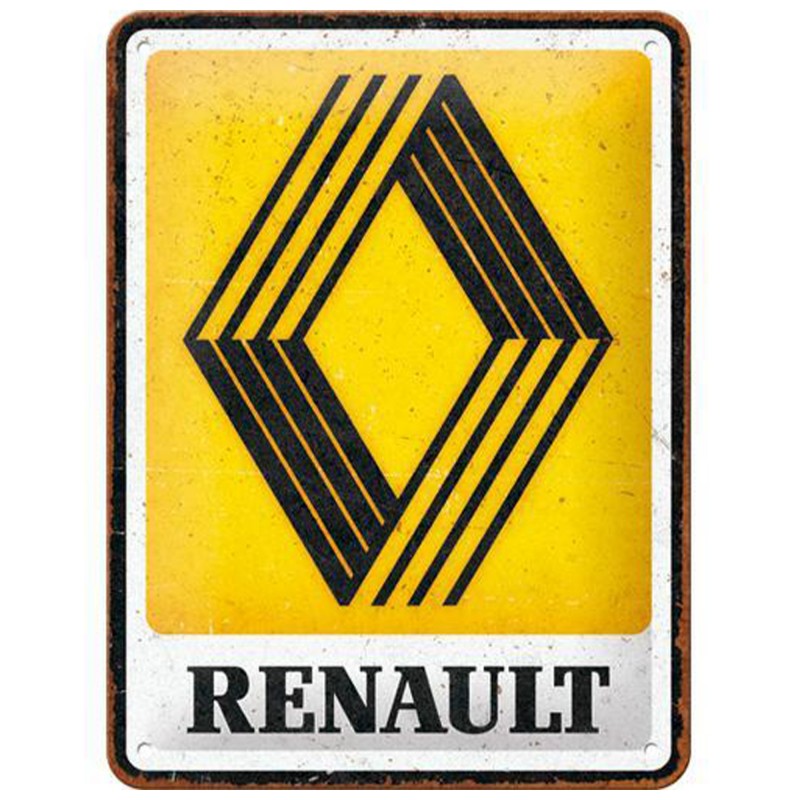 Plakat 15x20 Renault Logo 1972 - Ikoniczny Metalowy Plakat Retro Do Twojego Wnętrza