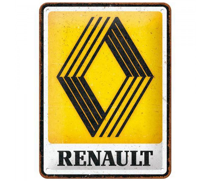 Plakat 15x20 Renault Logo 1972 - Ikoniczny Metalowy Plakat Retro Do Twojego Wnętrza