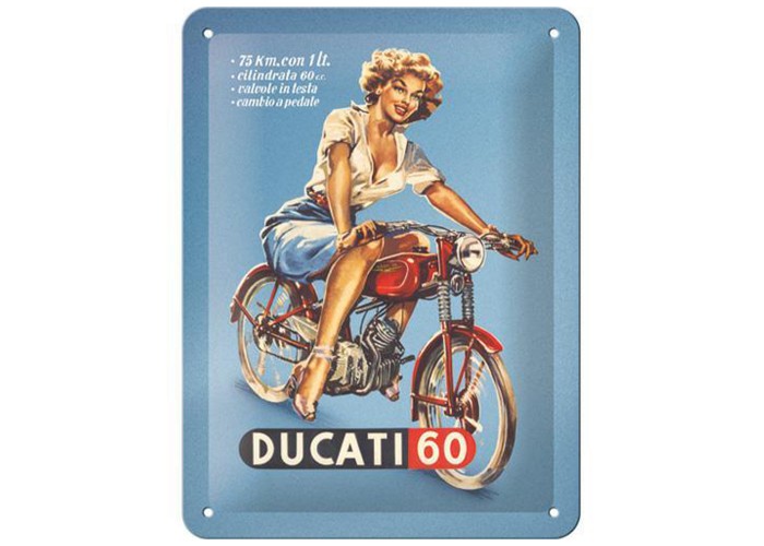 Metalowy Plakat 15x20 Ducati Cilindrata 60 Pin Up