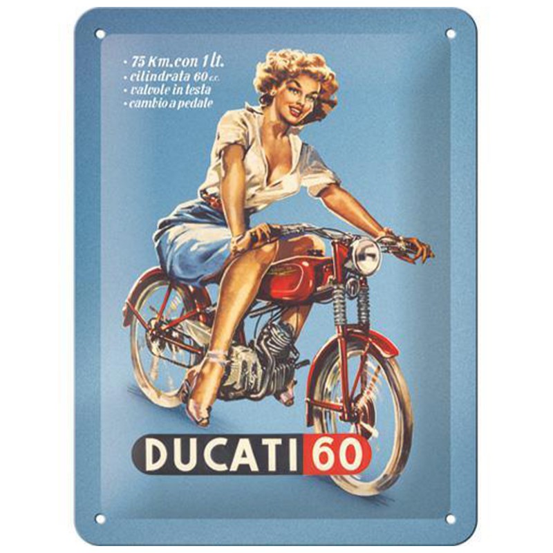 Metalowy Plakat 15x20 Ducati Cilindrata 60 Pin Up