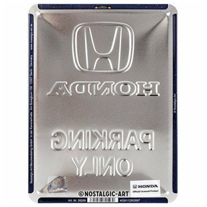 Metalowy Plakat 15x20 Honda AM Parking Only – Nadaj Swojemu Garażowi Legendarny Styl!