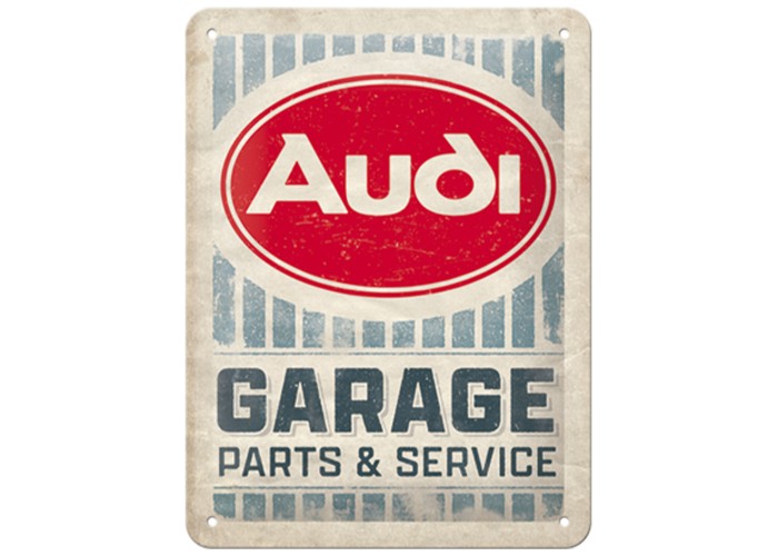Plakat metalowy "Audi Garage" 15x20 cm - przemień swój garaż, biuro lub salon w strefę motoryzacyjnych inspiracji!