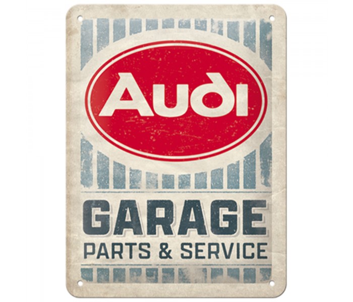 Plakat metalowy "Audi Garage" 15x20 cm - przemień swój garaż, biuro lub salon w strefę motoryzacyjnych inspiracji!