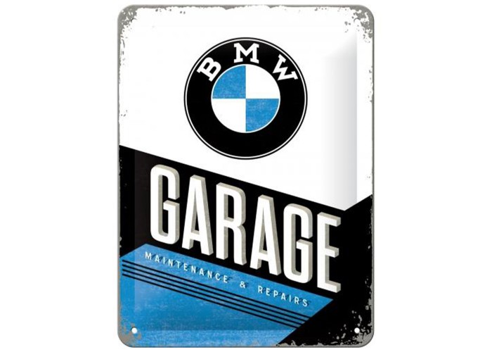 BMW Plakat Metalowy 15 x 20 cm „Garage” - Przenieś Klasę Niemieckiej Motoryzacji do Swojego Garażu!