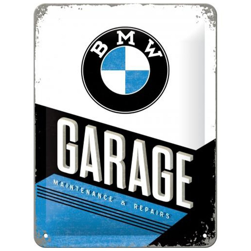 BMW Plakat Metalowy 15 x 20 cm „Garage” - Przenieś Klasę Niemieckiej Motoryzacji do Swojego Garażu!