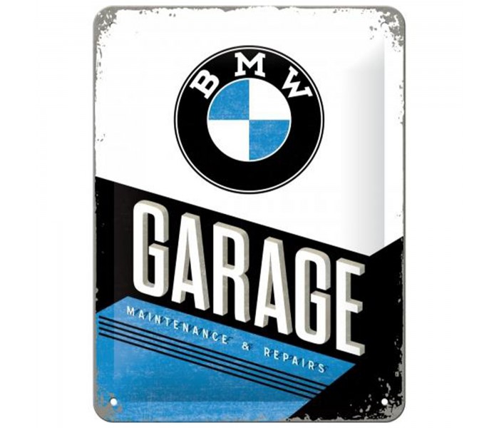 BMW Plakat Metalowy 15 x 20 cm „Garage” - Przenieś Klasę Niemieckiej Motoryzacji do Swojego Garażu!