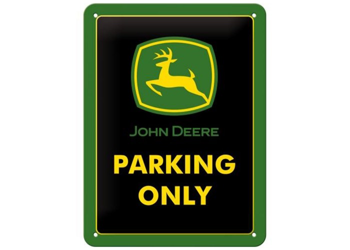 Wyjątkowy Plakat Metalowy 15x20 cm - John Deere Parking Only - stwórz własną strefę pasjonata motoryzacji!