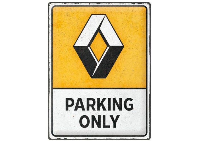 Metalowy Plakat "Renault-Parking Only" 30x40 cm - Autentyczny Styl w Twoim Domu!