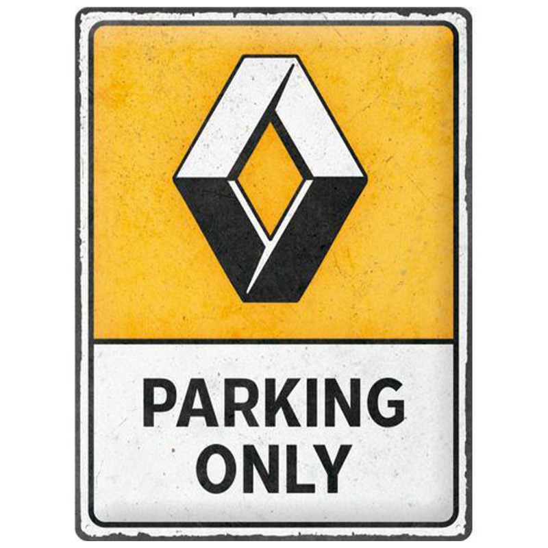 Metalowy Plakat "Renault-Parking Only" 30x40 cm - Autentyczny Styl w Twoim Domu!