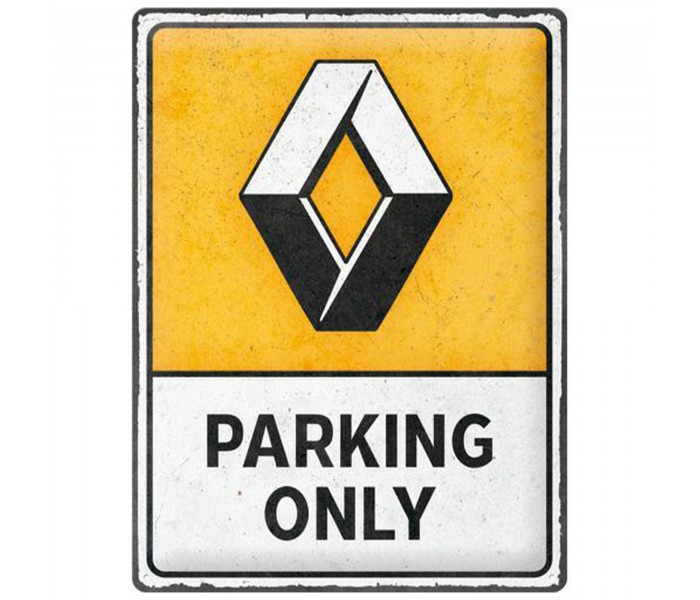 Metalowy Plakat "Renault-Parking Only" 30x40 cm - Autentyczny Styl w Twoim Domu!