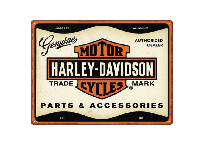 Metalowy Plakat Harley-Davidson Parts & Accessories 30x40 cm - Wyjątkowa Dekoracja Dla Prawdziwych Miłośników Legendy!